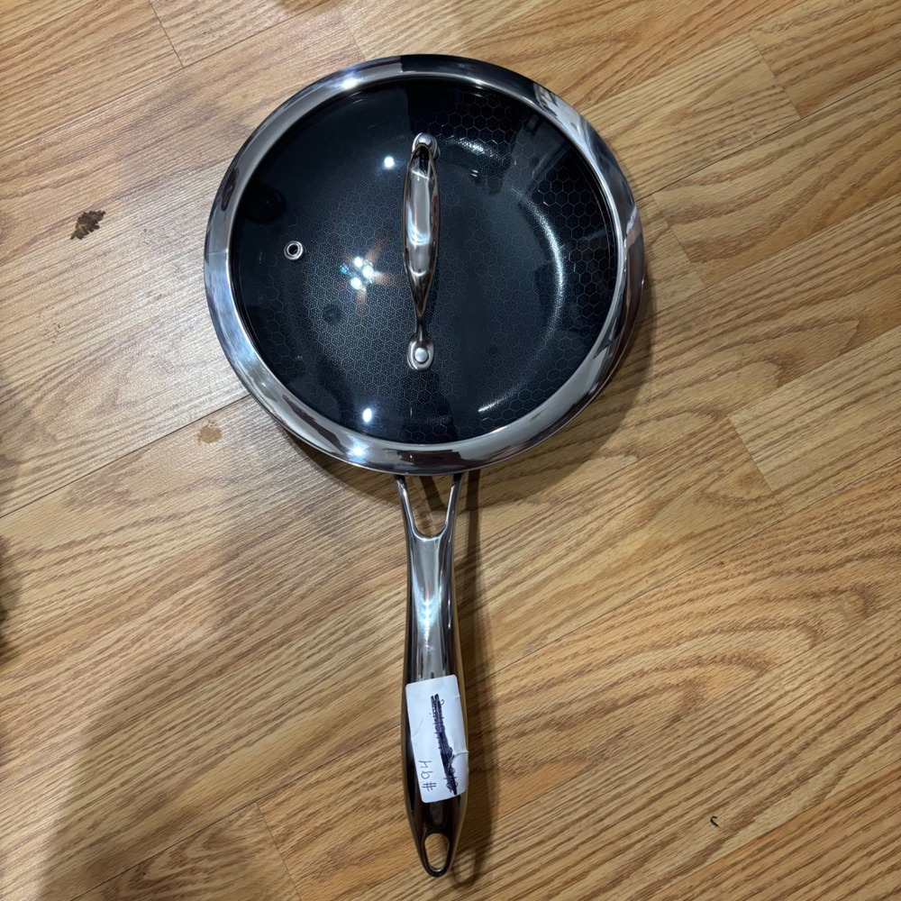 HexClad 10 Inch Hybrid Nonstick Frying Pan with Lid Stainless Steel Skillet